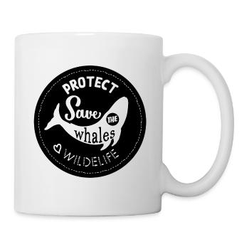 Save the wales, protect wildelife - black - Mug - white - Right