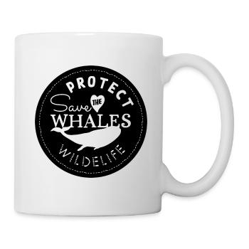 Rettet die Wale, schützt die Tierwelt - Schwarz - Tasse - Weiß - Rechts