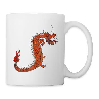 Verrückter kleiner Drache Fafni - Tasse - Weiß - Rechts