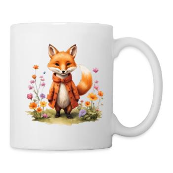 Fuchs süß niedlich Waldtier Süßes Tier Aquarell - Tasse - Weiß - Rechts