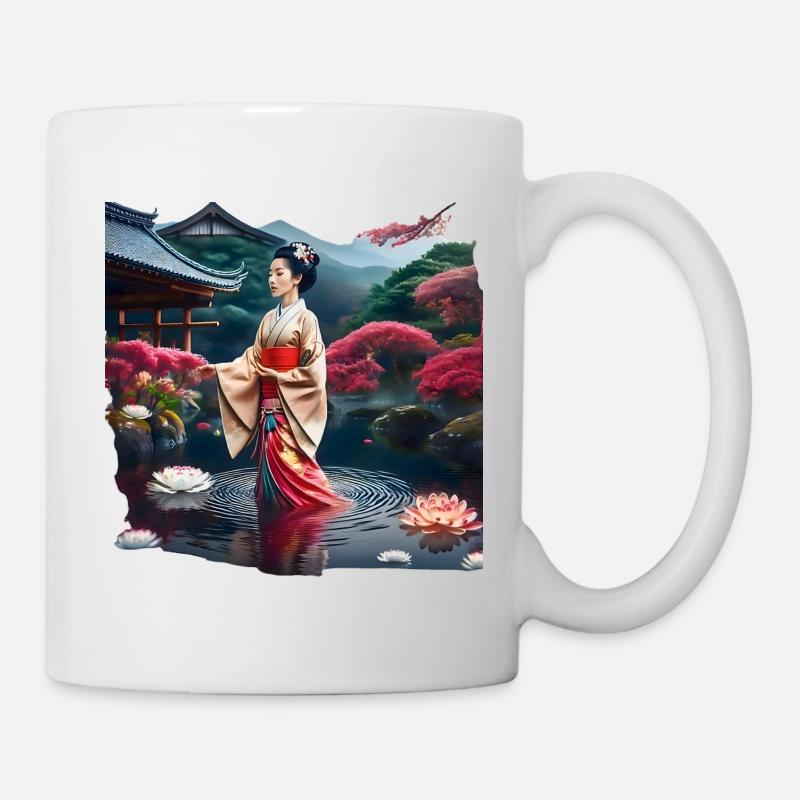 Japanische Dame - Tasse - Weiß