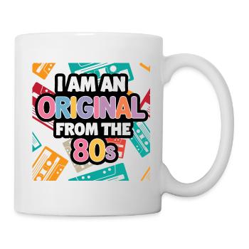 80er Jahre Musikkassette Cool Original Geburtstag - Tasse - Weiß - Rechts