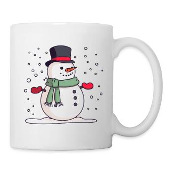 Bonhomme de neige avec chapeau - Mug blanc - blanc - Droite