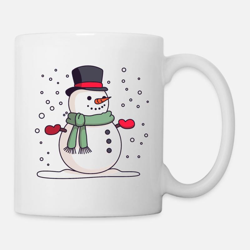 Snowman with hat - Mug - white