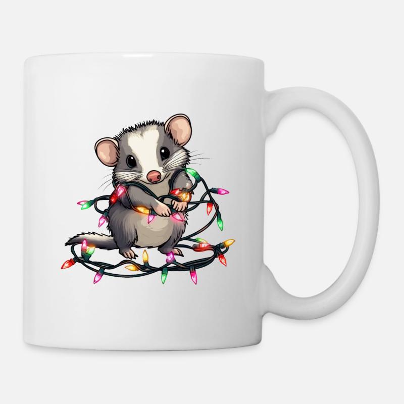 Opossum Weihnachten - Tasse - Weiß