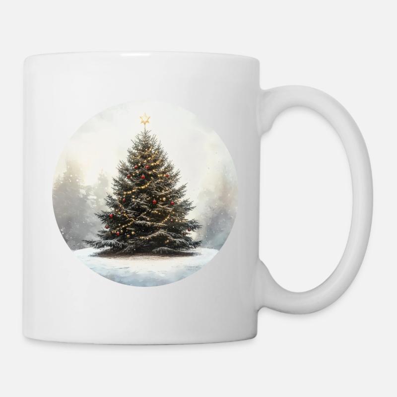 Weihnachtsbaum - Tasse - Weiß