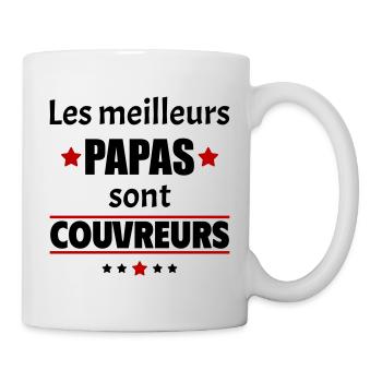 Les meilleurs papas sont couvreurs,fête des pères - Mug blanc - blanc - Droite