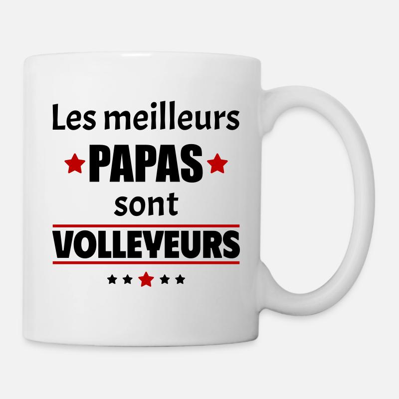 Les meilleurs papas sont volleyeurs,fête des pères - Mug blanc - blanc