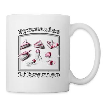 Pyromaniac Librarian Igniting Book Ideas - Mug - white - Right