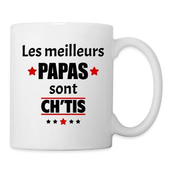 Les meilleurs papas sont ch'tis, fête des pères - Mug blanc - blanc - Droite