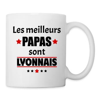 Les meilleurs papas sont lyonnais, fête des pères - Mug blanc - blanc - Droite