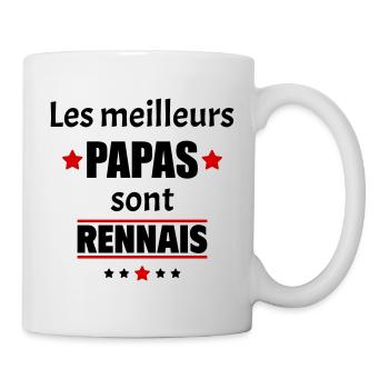 Les meilleurs papas sont rennais, fête des pères - Mug blanc - blanc - Droite