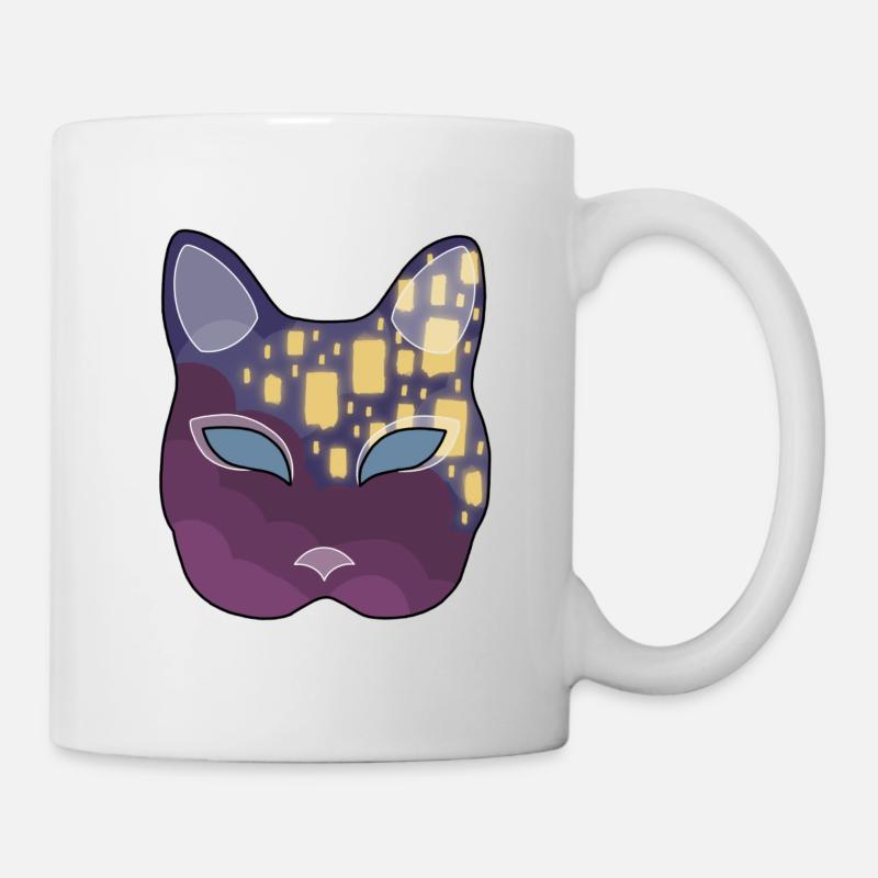 Lantern Neko Mask - Mug - white