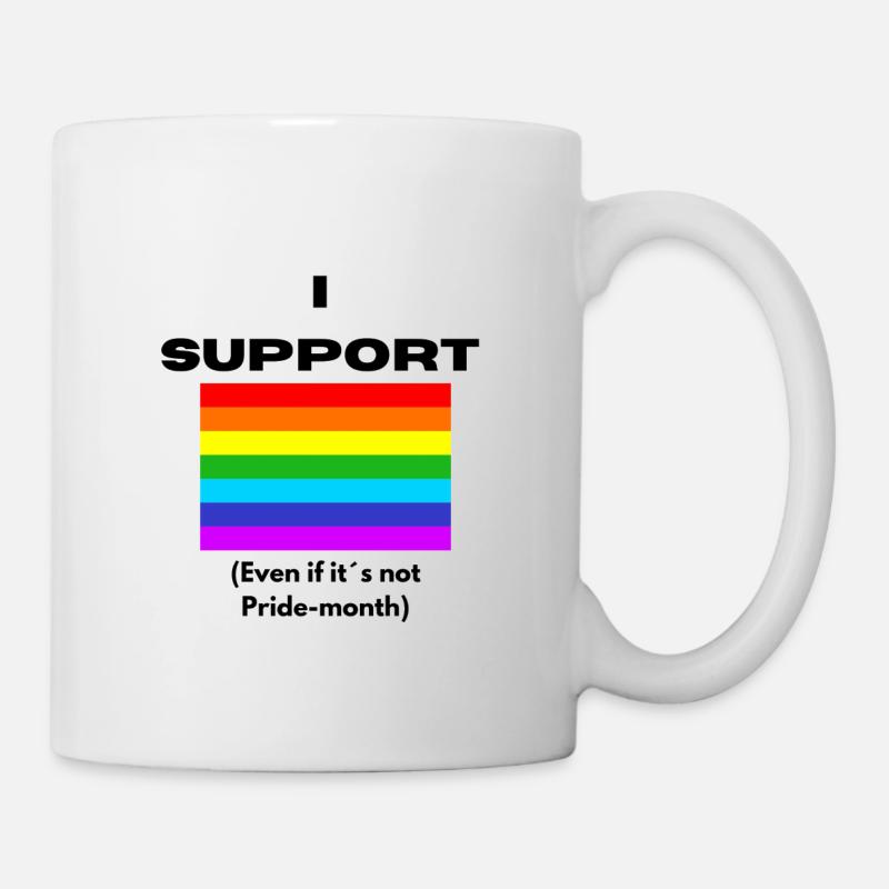 Je soutiens les LGBTQ+ même si ce n’est pas le mois de la fierté - Mug blanc - blanc