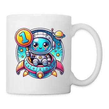 J’ai 1 an premier anniversaire avec spaceman - Mug blanc - blanc - Droite