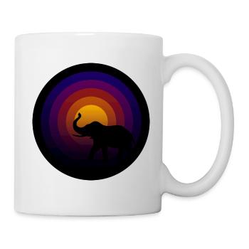 Schallplatte mit Elefanten Groove - Tasse - Weiß - Rechts