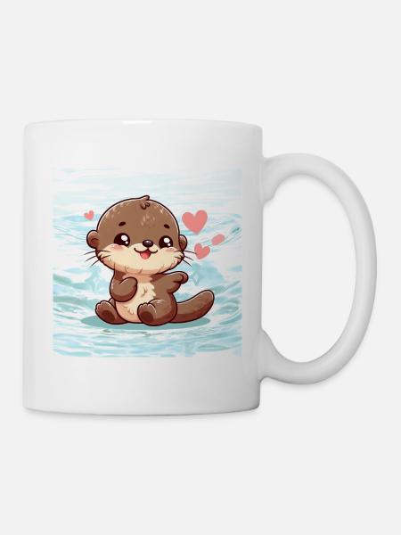 loutre 10 - Mug blanc - blanc