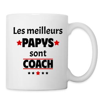 Les meilleurs papys sont coach, cadeau noël - Mug blanc - blanc - Droite