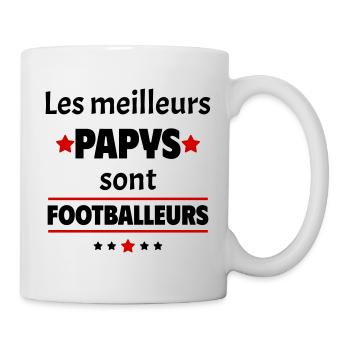 Les meilleurs papys sont footballeurs, cadeau noël - Mug blanc - blanc - Droite