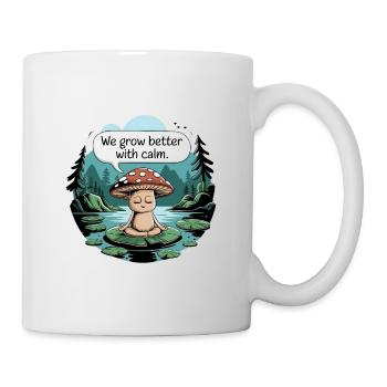 Nous grandissons mieux avec le calme - Mug blanc - blanc - Droite