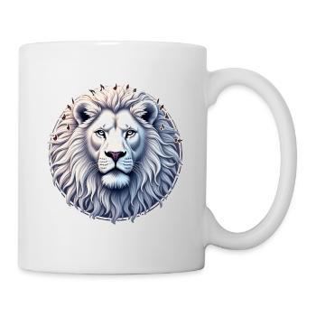 Majestätisches Porträt eines weißen Löwen - Tasse - Weiß - Rechts