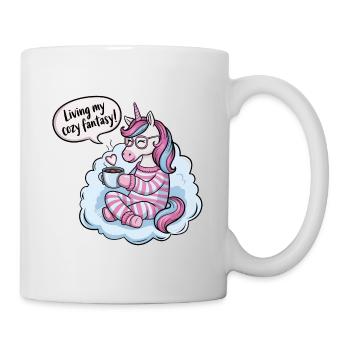 Lebe meine gemütliche Fantasie! - Tasse - Weiß - Rechts