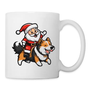 Border Collie Dog Santa Claus - Mug - white - Right