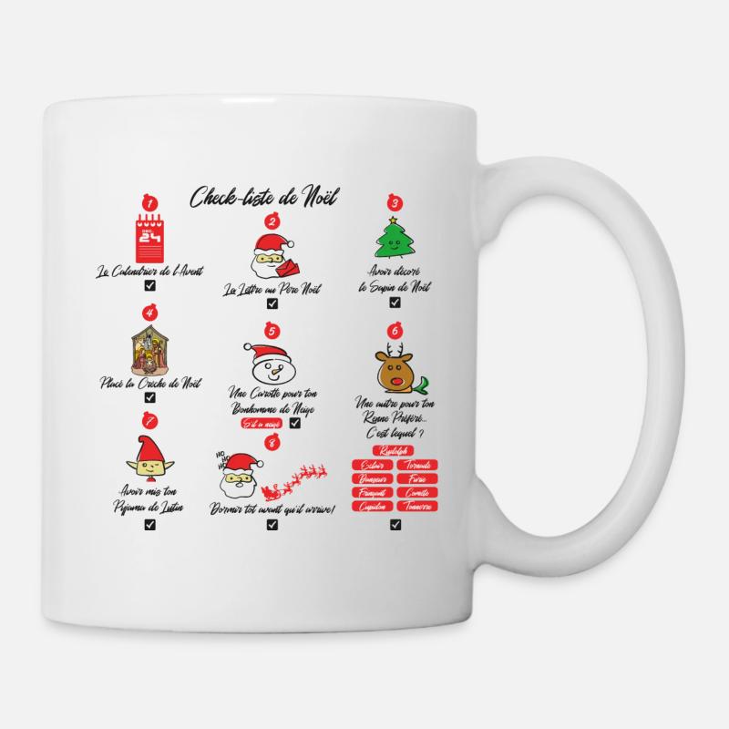 Noel Check liste - Mug blanc - blanc