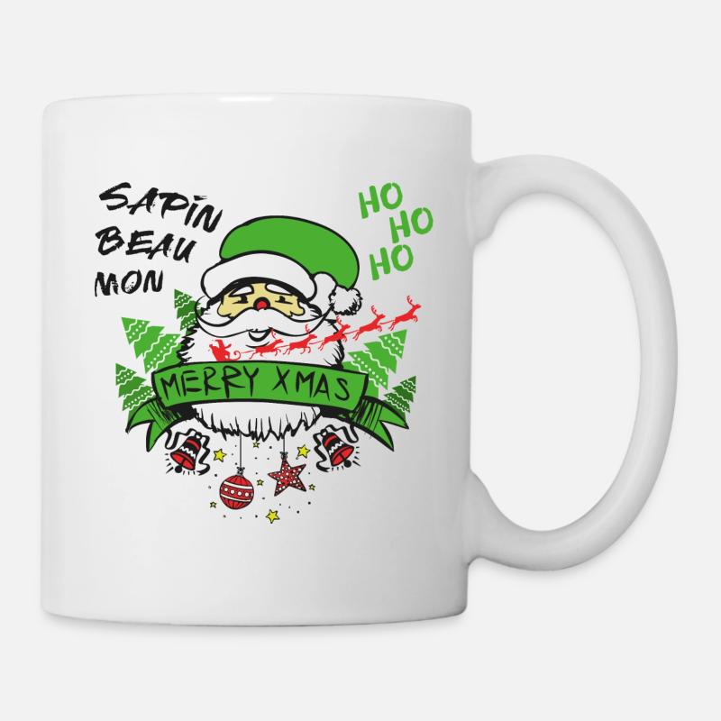 NOEL MERRY XMAS MON BEAU SAPIN - Mug blanc - blanc