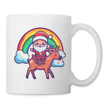 Deer Santa Claus Rainbow - Mug - white - Right