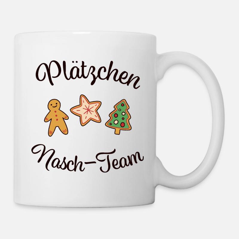 "PLÄTZCHEN - NASCH - TEAM" Weihnachten backen - Tasse - Weiß