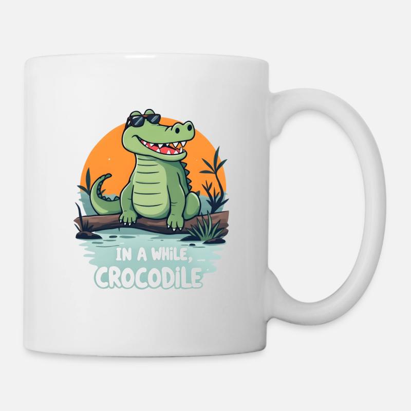 Lustiges Krokodil - In a while crocodile - Tasse - Weiß