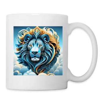 Abstract Portrait of a Lion in the Clouds - Mug - white - Right