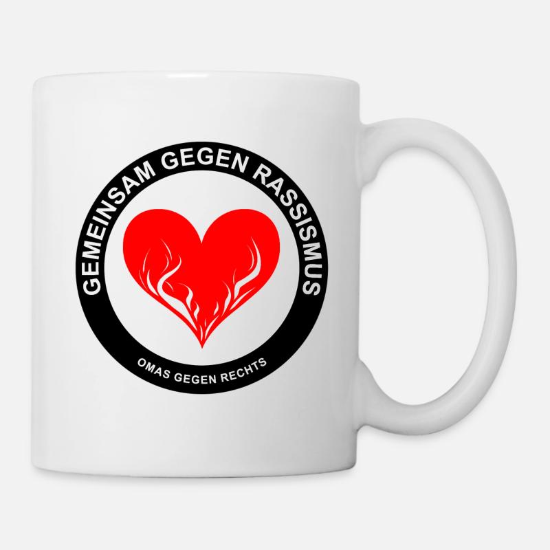 Gemeinsam gegen Rassismus - OMAS GEGEN RECHTS - Tasse - Weiß