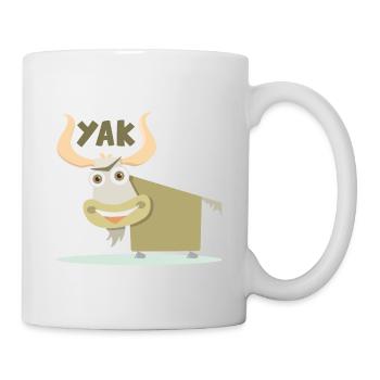 Fröhliche Illustration einer tibetischen Kuh (Yak) - Tasse - Weiß - Rechts