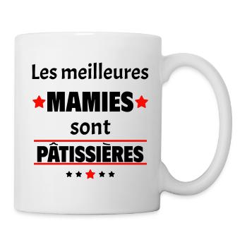 Les meilleures mamies sont pâtissières,cadeau noël - Mug blanc - blanc - Droite