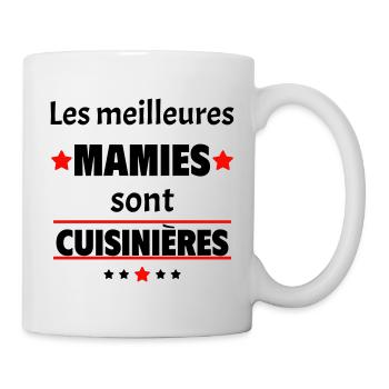 Les meilleures mamies sont cuisinières,cadeau noël - Mug blanc - blanc - Droite