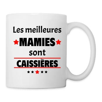 Les meilleures mamies sont caissières, cadeau noël - Mug blanc - blanc - Droite