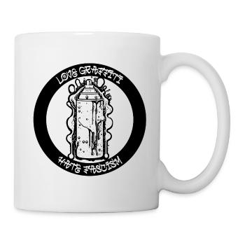 AMOUR GRAFFITI HAINE FASCISME - Mug blanc - blanc - Droite