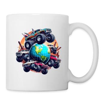 Monstertrucks crazy car Truck Auto - raffstaff ® - Tasse - Weiß - Rechts