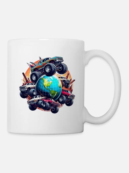 Monstertrucks crazy car Truck Auto - raffstaff ® - Mug - white