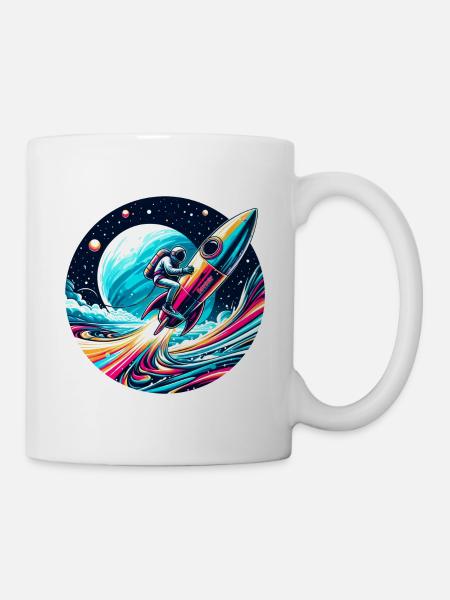 Space astronaut space rocket - raffstaff ® - Mug - white
