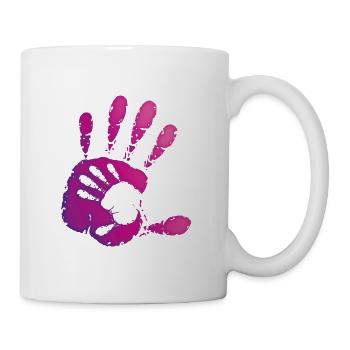 MAINS - VIOLET - Mug blanc - blanc - Droite