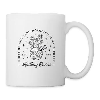 Knitting queen funny yarn hoarder - Mug - white - Right
