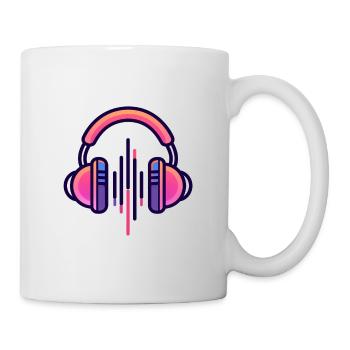 casque audio, fan de musique, logo casque audio - Mug blanc - blanc - Droite