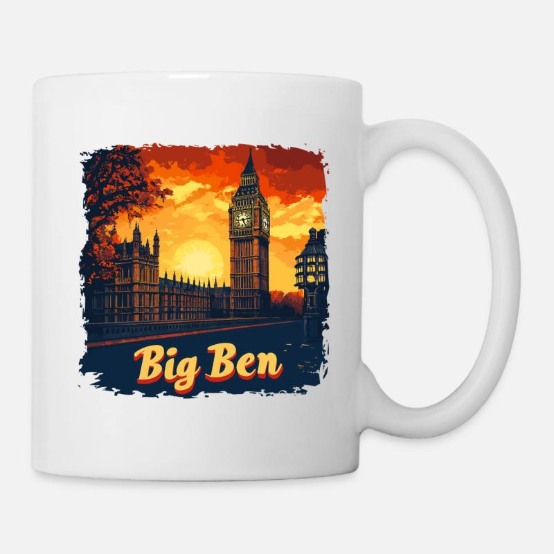 Panoramablick auf den Big Ben - Tasse - Weiß