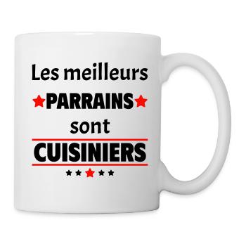 Les meilleurs parrains sont cuisiniers,cadeau noël - Mug blanc - blanc - Droite