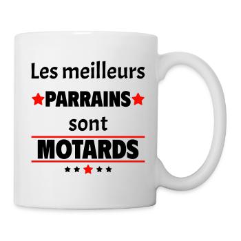 Les meilleurs parrains sont motards, cadeau noël - Mug blanc - blanc - Droite