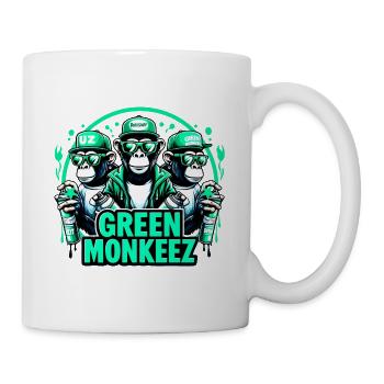 Green Monkeez Sprayer Graffiti Apes - raffstaff ® - Mug - white - Right