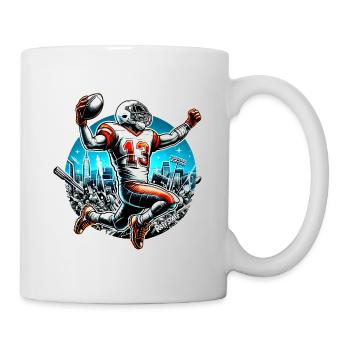 American Football Player Touchdown - raffstaff ® - Tasse - Weiß - Rechts